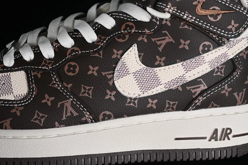 All categories Nk Air Force 1 Air Force series Nk Air Force 1 Mid Air Force mid-top Nk Air Force 1'07 Mid LV joint-classic brown print Air Force 1 mid-top casual sneakers DV0688-200
